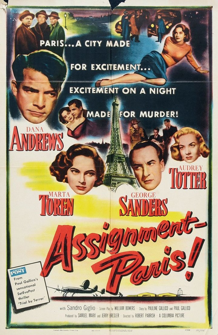 Assignment - Paris (1952) Poster