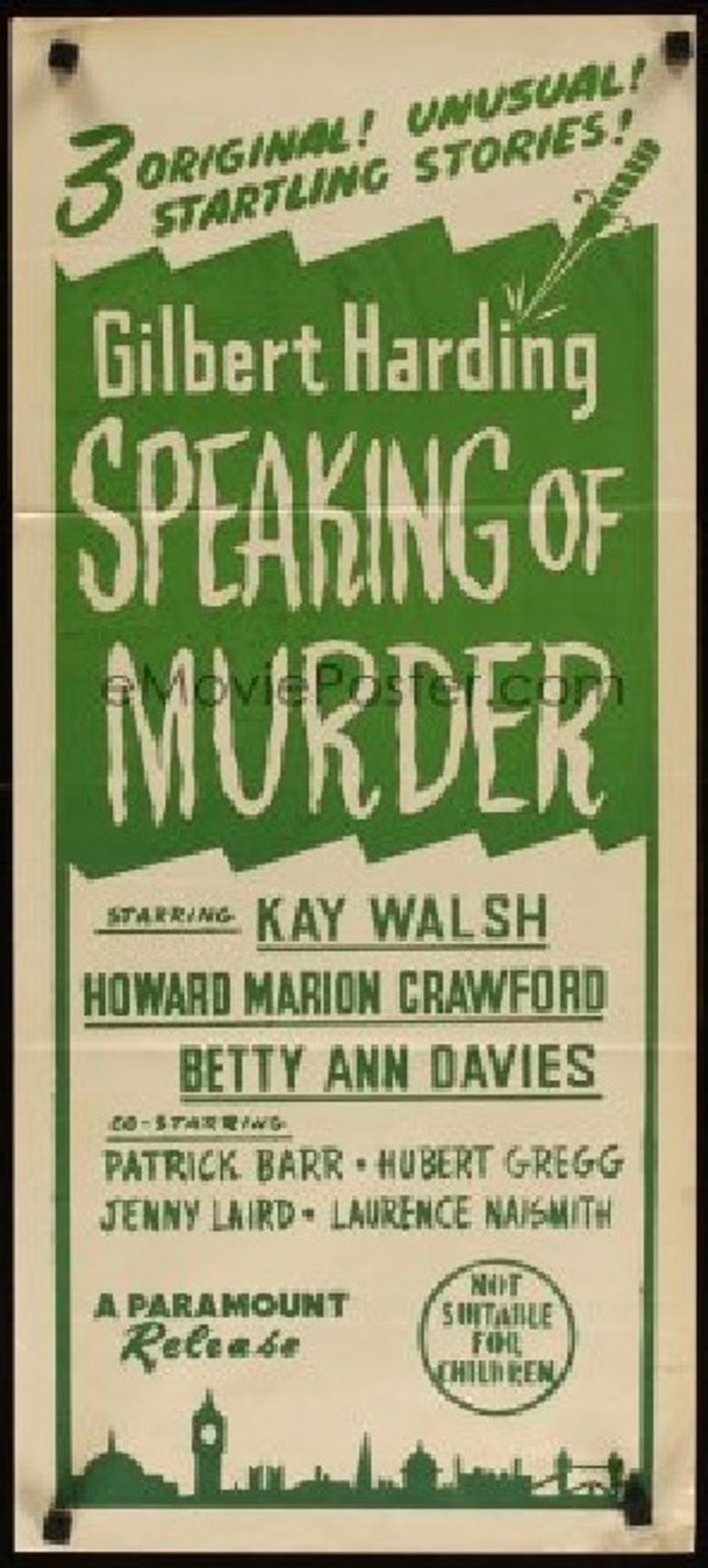 Gilbert Harding Speaking Of Murder (1953) Poster