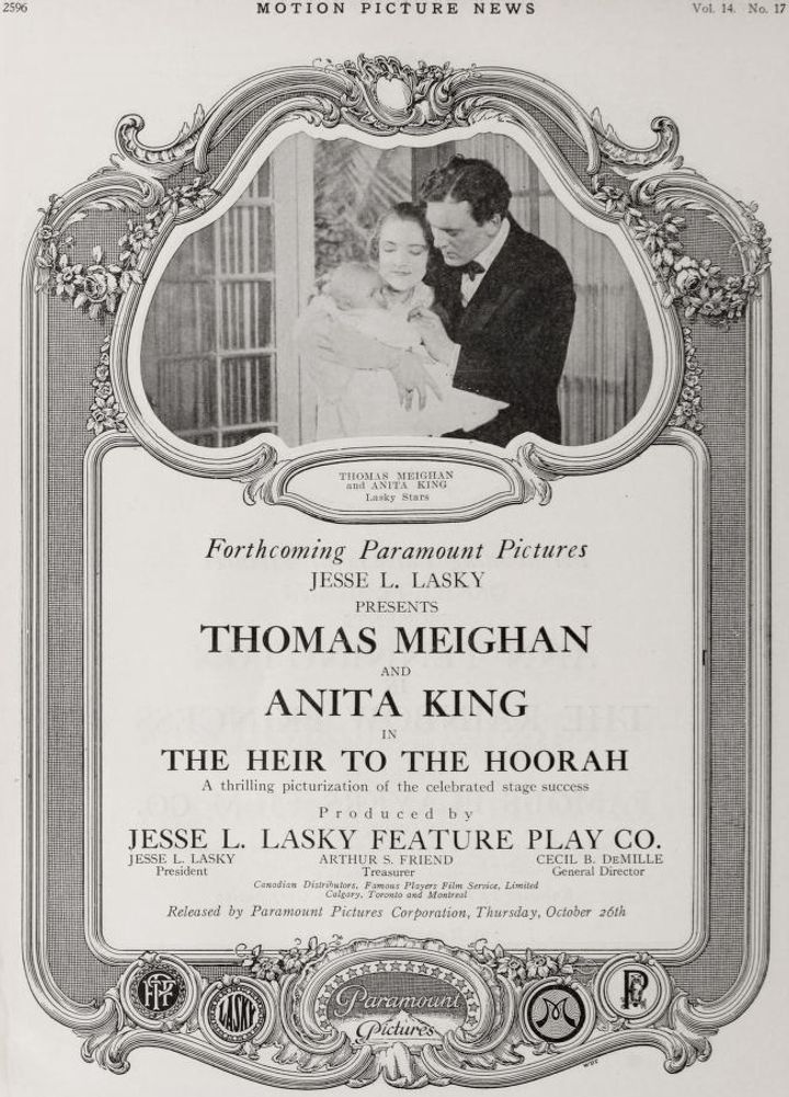 The Heir To The Hoorah (1916) Poster