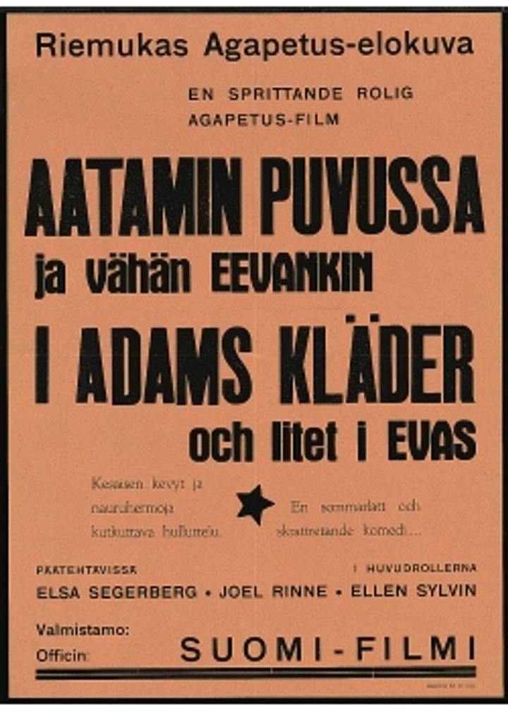 Aatamin Puvussa Ja Vähän Eevankin (1931) Poster