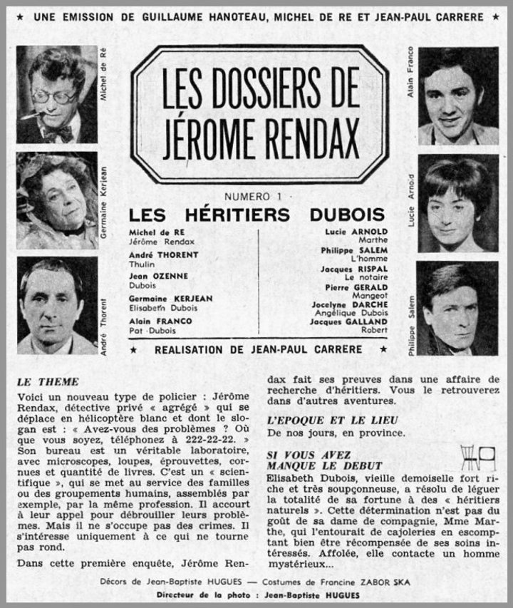 Les Dossiers De Jérôme Randax (1965) Poster