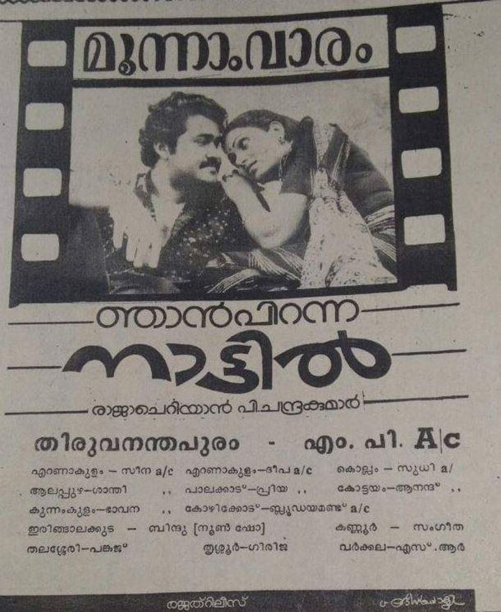 Njan Piranna Nattil (1985) Poster