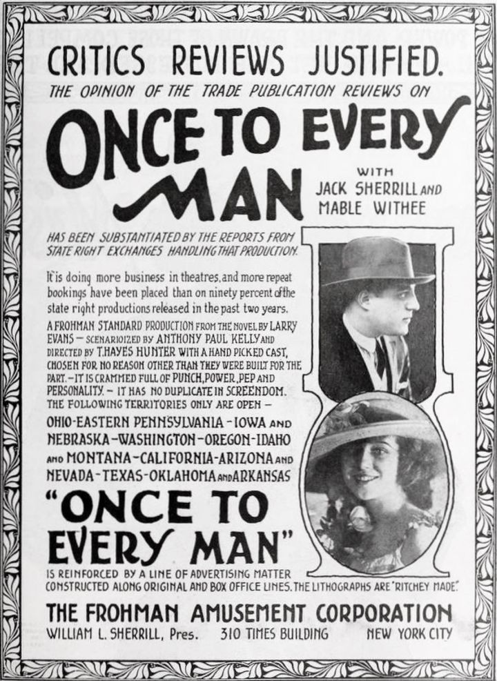 Once To Every Man (1918) Poster