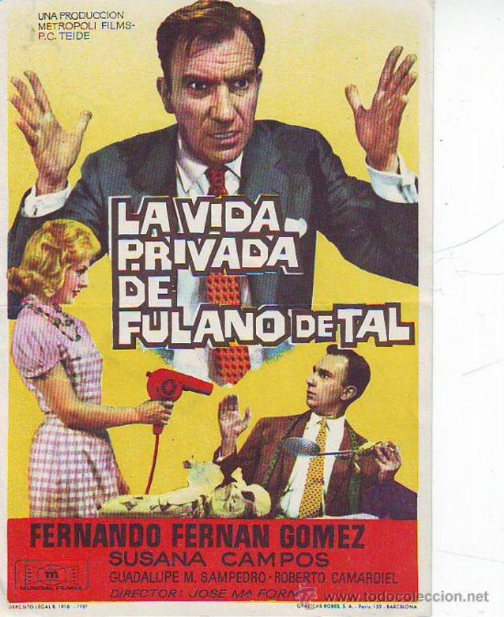 La Vida Privada De Fulano De Tal (1961) Poster