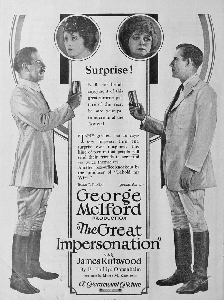 The Great Impersonation (1921) Poster