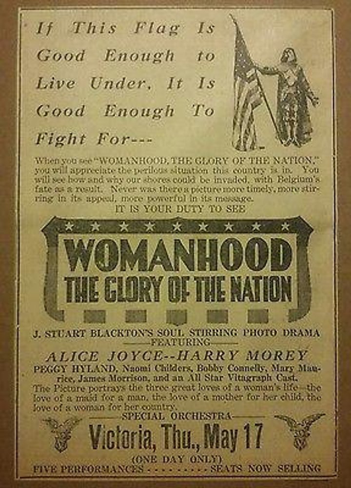 Womanhood, The Glory Of The Nation (1917) Poster