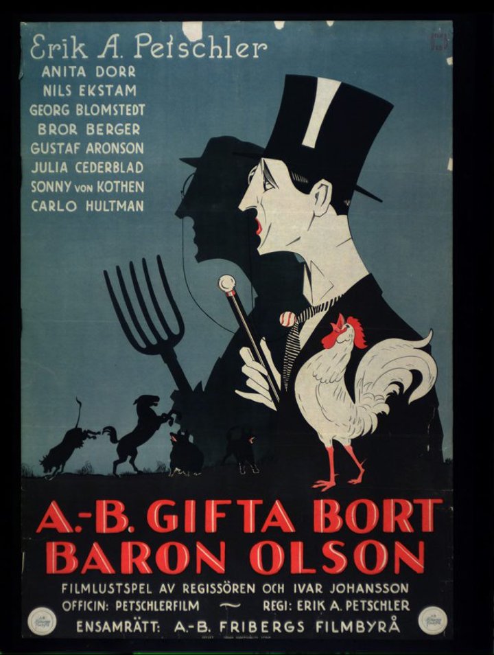 A.-b. Gifta Bort Baron Olson (1928) Poster