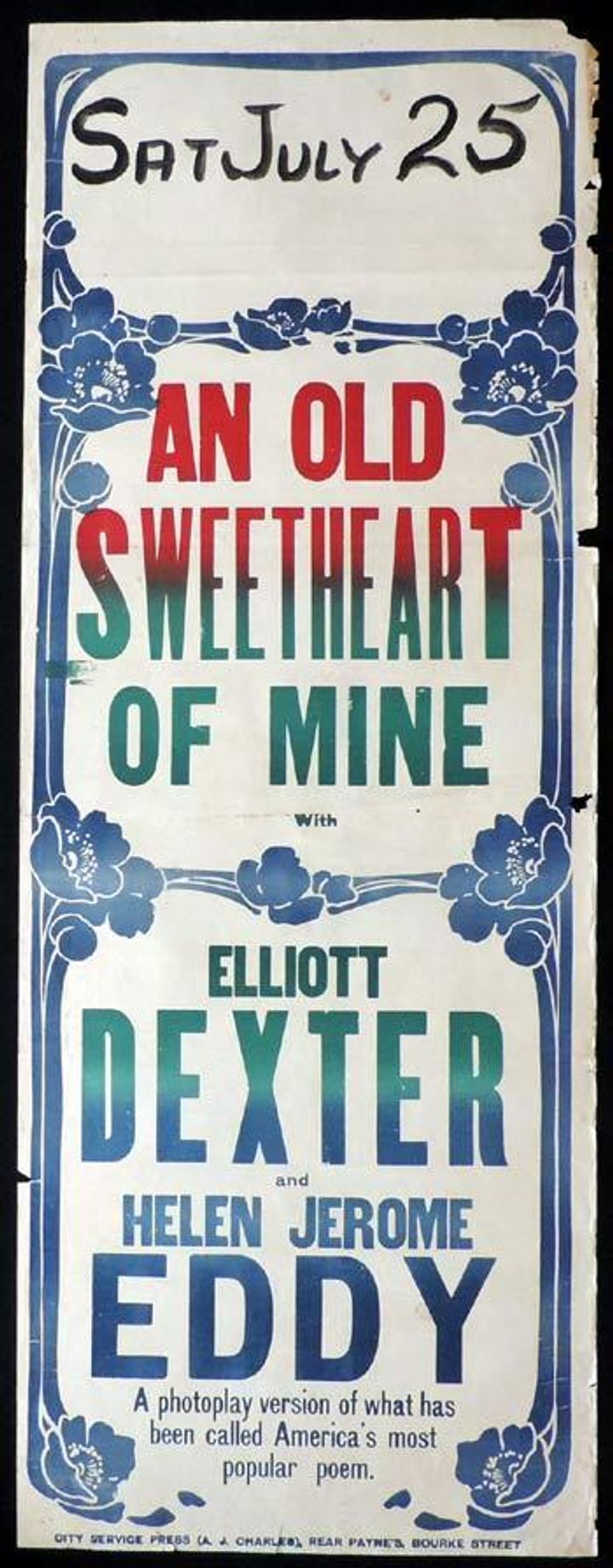 An Old Sweetheart Of Mine (1923) Poster