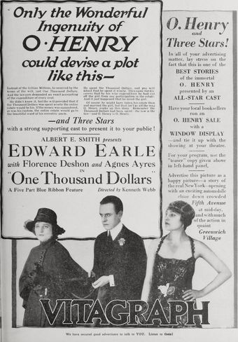 one thousand dollars 1918 poster