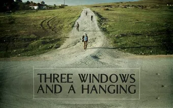 three windows and a hanging 2014 poster