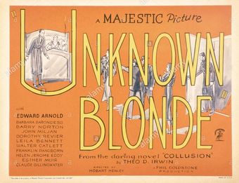 unknown blonde 1934 poster