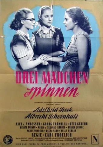 drei mädchen spinnen 1950 poster