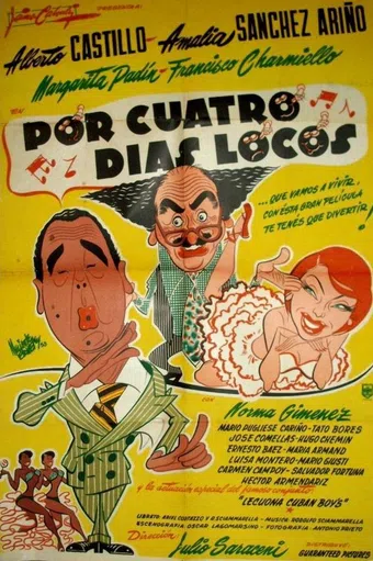 por cuatro días locos 1953 poster