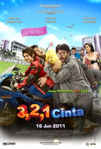 3,2,1 cinta 2011 poster