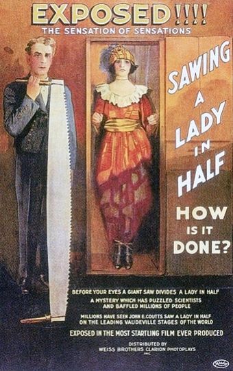 sawing a lady in half 1922 poster