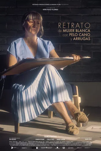 retrato de mujer blanca con pelo cano y arrugas 2020 poster