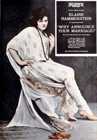 why announce your marriage? 1922 poster