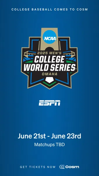 2025 men's college world series in cosm shared reality 2025 poster