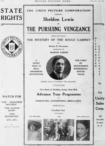 the pursuing vengeance 1916 poster