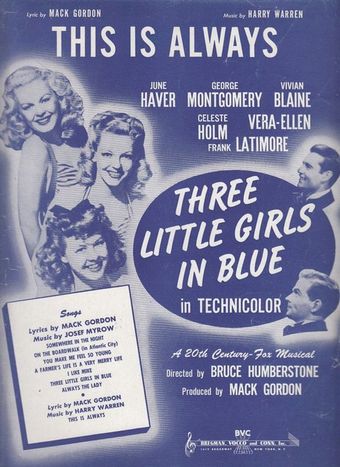 three little girls in blue 1946 poster