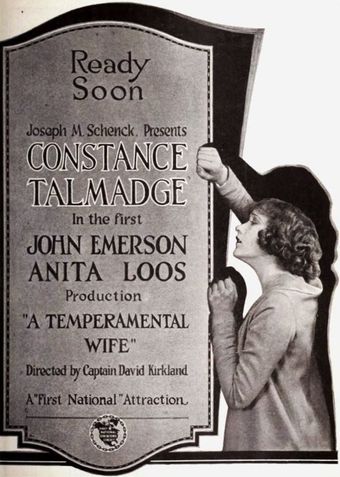 a temperamental wife 1919 poster