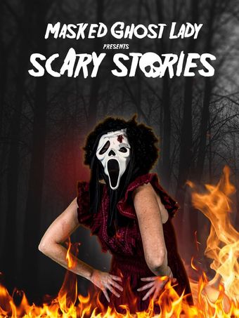 masked ghost lady presents scary stories 2022 poster