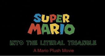 super mario into the literal triangle - a mario plush movie 2021 poster