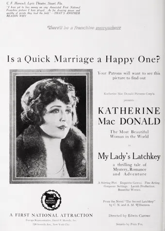 my lady's latchkey 1921 poster