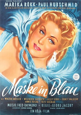 maske in blau 1953 poster