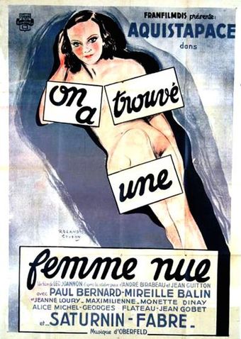 on a trouvé une femme nue 1934 poster