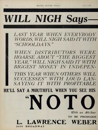 notoriety 1922 poster