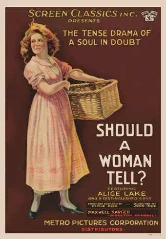 should a woman tell? 1919 poster