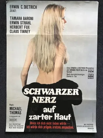 schwarzer nerz auf zarter haut 1970 poster