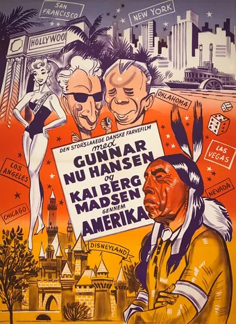 med gunnar nu-hansen og kai berg madsen gennem amerika 1956 poster