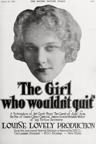 the girl who wouldn't quit 1918 poster