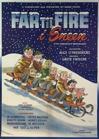 far til fire i sneen 1954 poster