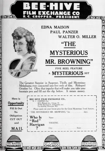 the mysterious mr. browning 1918 poster