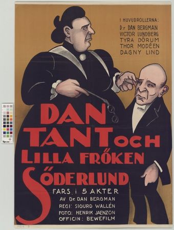 dan, tant och lilla fröken söderlund 1924 poster