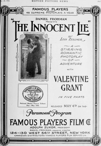 the innocent lie 1916 poster