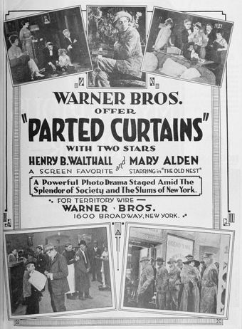 parted curtains 1920 poster