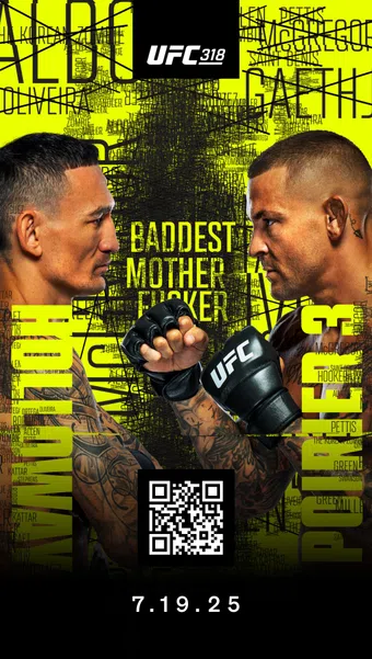 ufc 318: holloway vs. poirier 3 in cosm shared reality 2025 poster