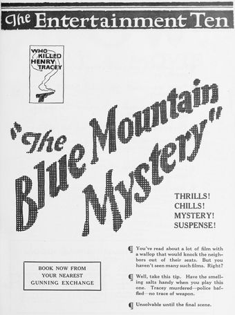 the blue mountains mystery 1921 poster