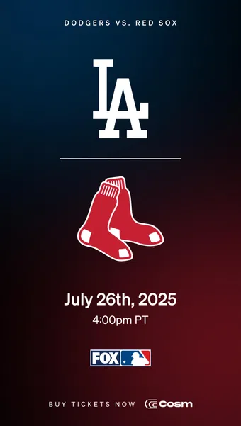 mlb: dodgers at red sox in cosm shared reality 2025 poster