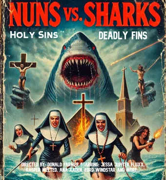 nuns vs. sharks poster
