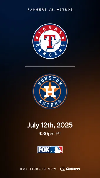 mlb: rangers at astros in cosm shared reality 2025 poster